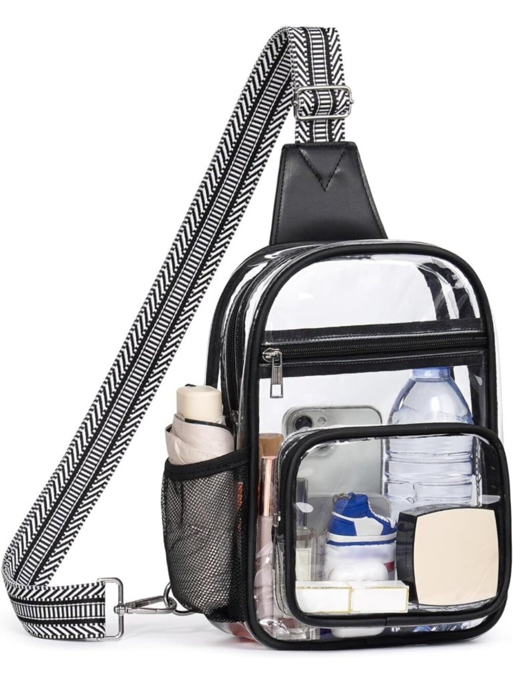 Clear Stadium Event Bag, Transparent Crossbody Purse, Sling Backpack for